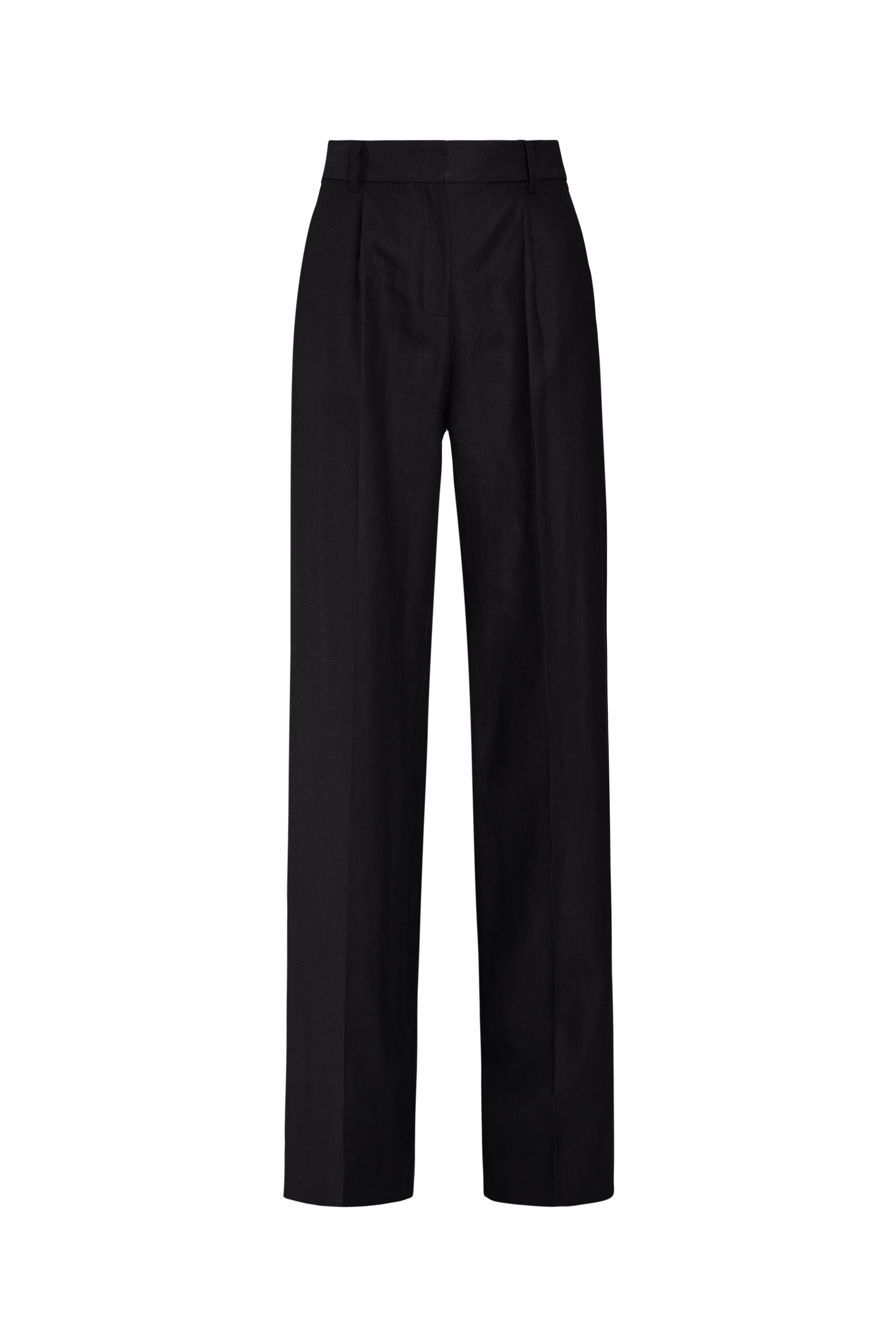 PERLA BLACK HERRINGBONE TROUSERS