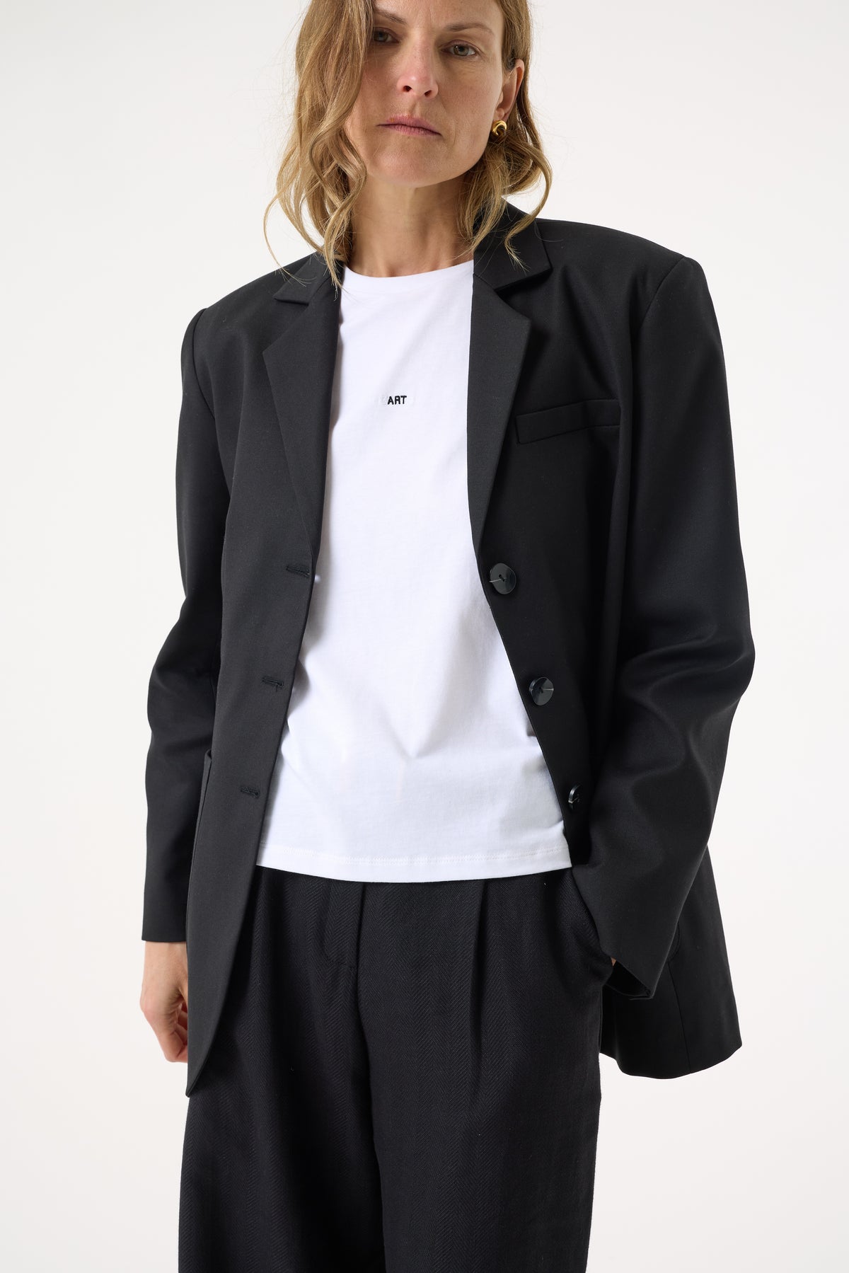 Francine Black Oversized Jacket | Contemporary Tailoring | AKYN